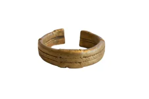Antique African Bronze Cuff Bracelet with Golden Patina