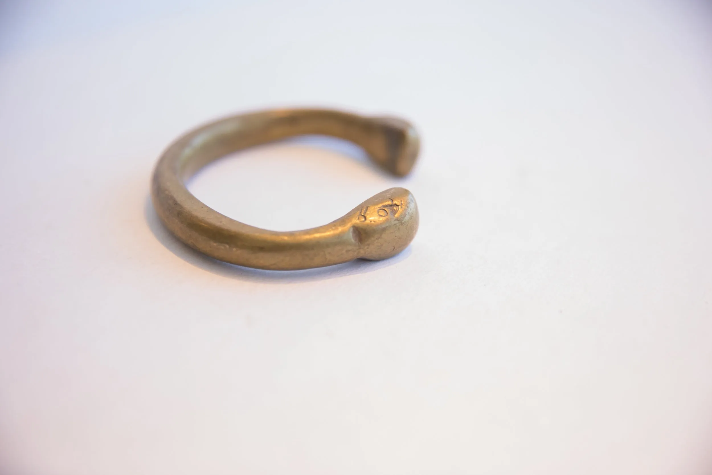 Antique African Bronze Snake Cuff Bracelet
