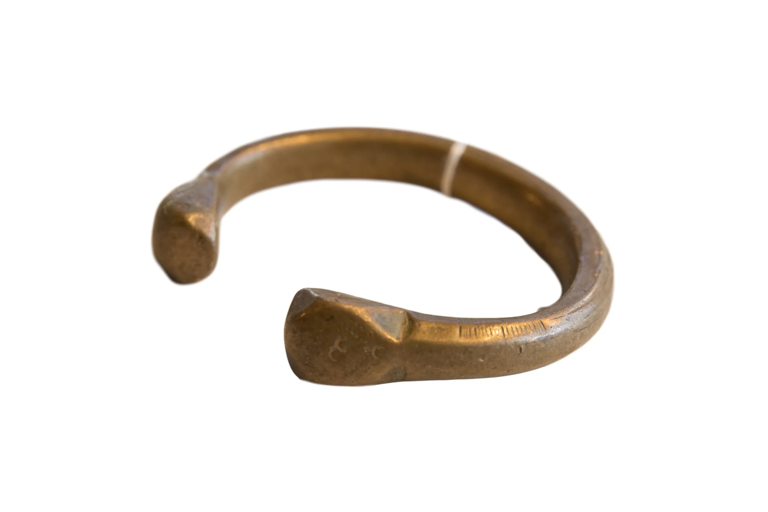 Antique African Bronze Snake Cuff Bracelet