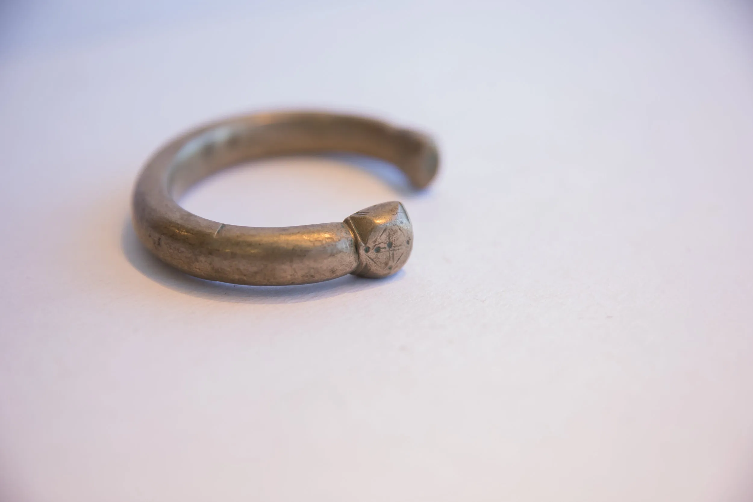 Antique African Bronze Snake Cuff Bracelet