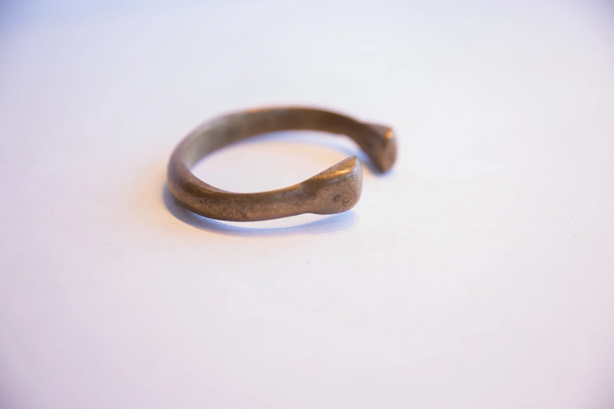 Antique African Bronze Snake Cuff Bracelet