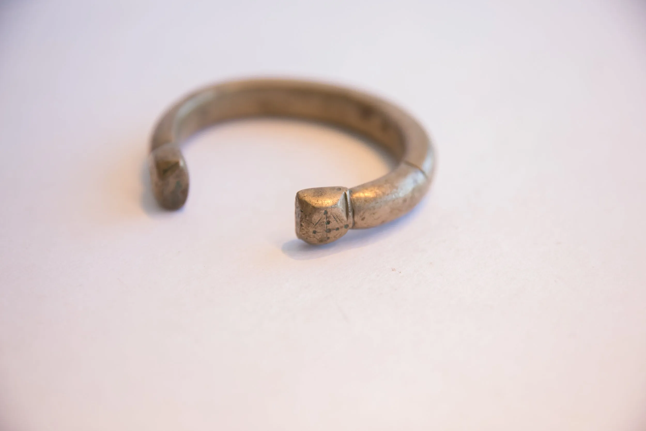 Antique African Bronze Snake Cuff Bracelet