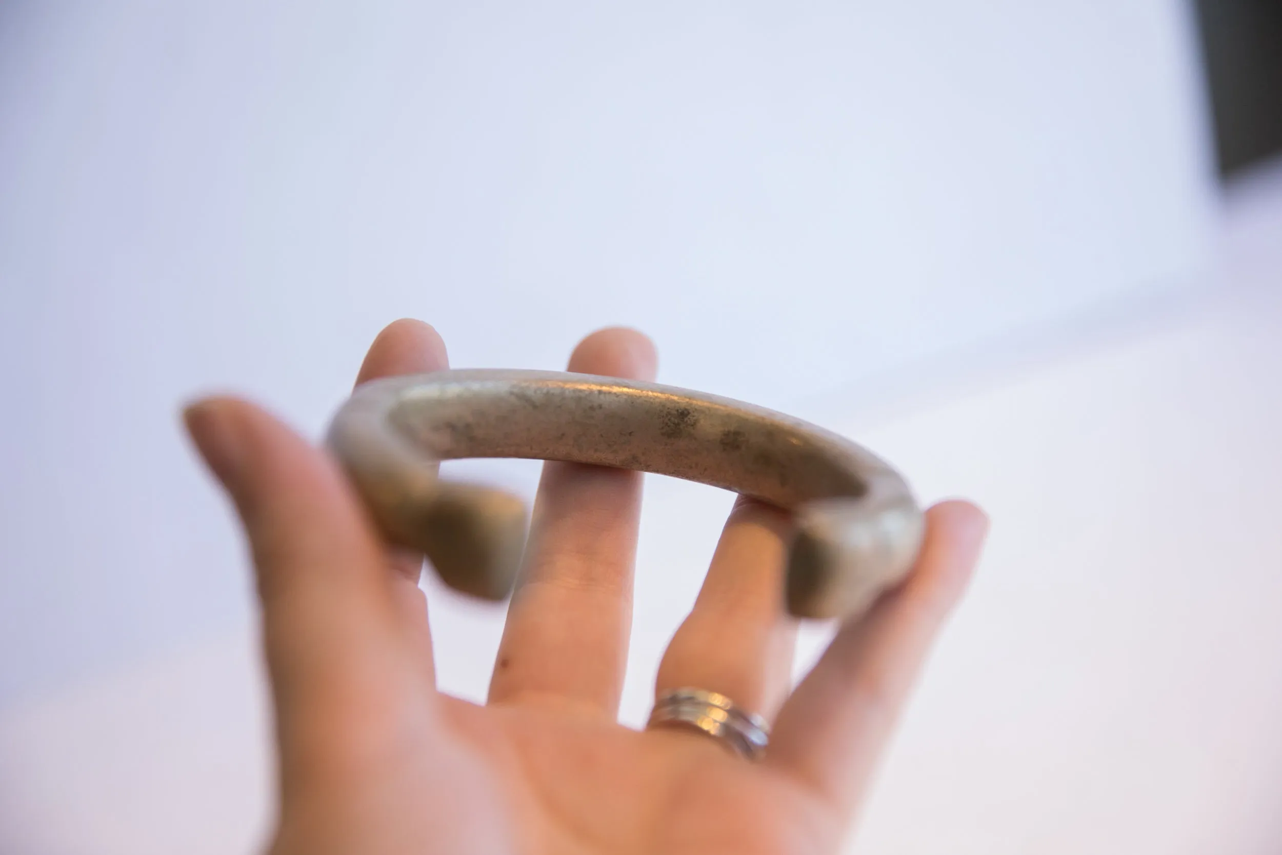 Antique African Bronze Snake Cuff Bracelet