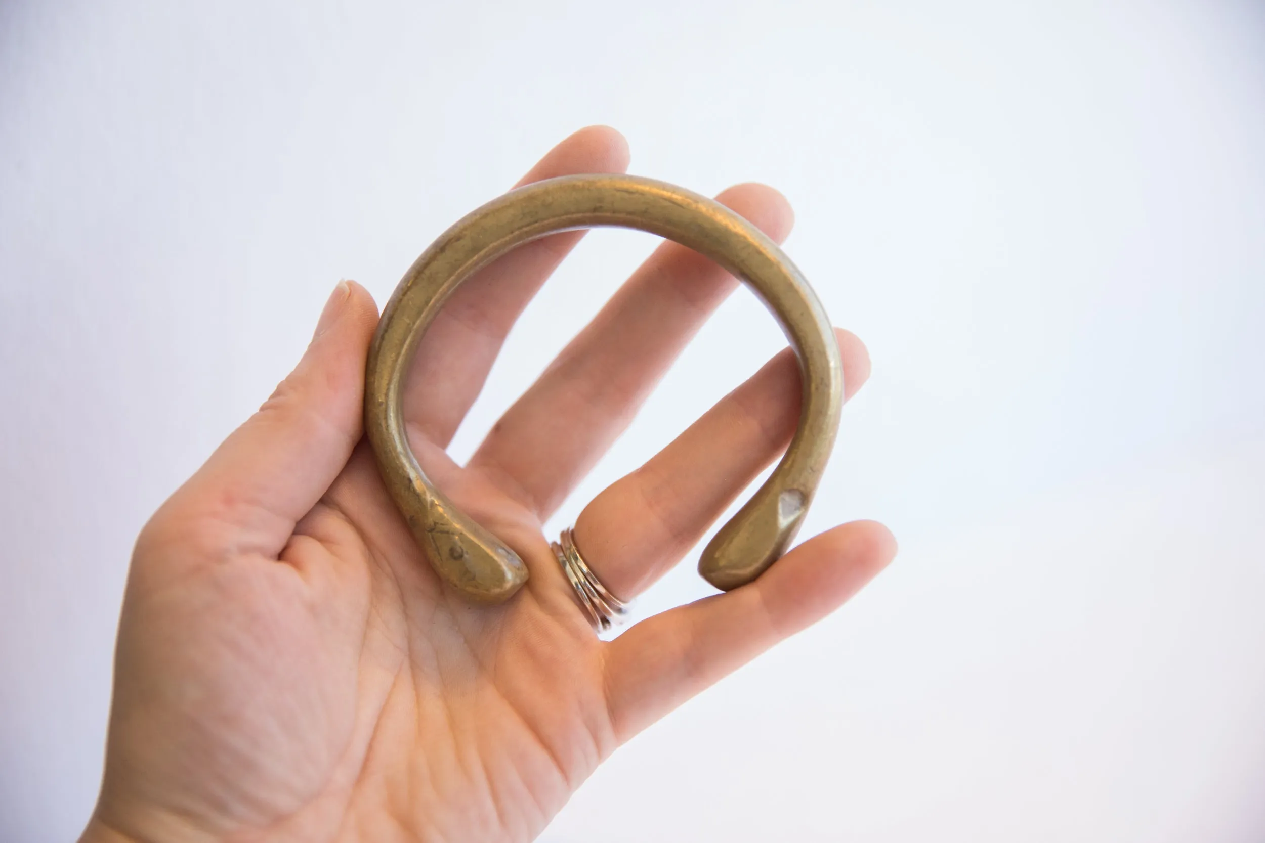 Antique African Bronze Snake Cuff Bracelet