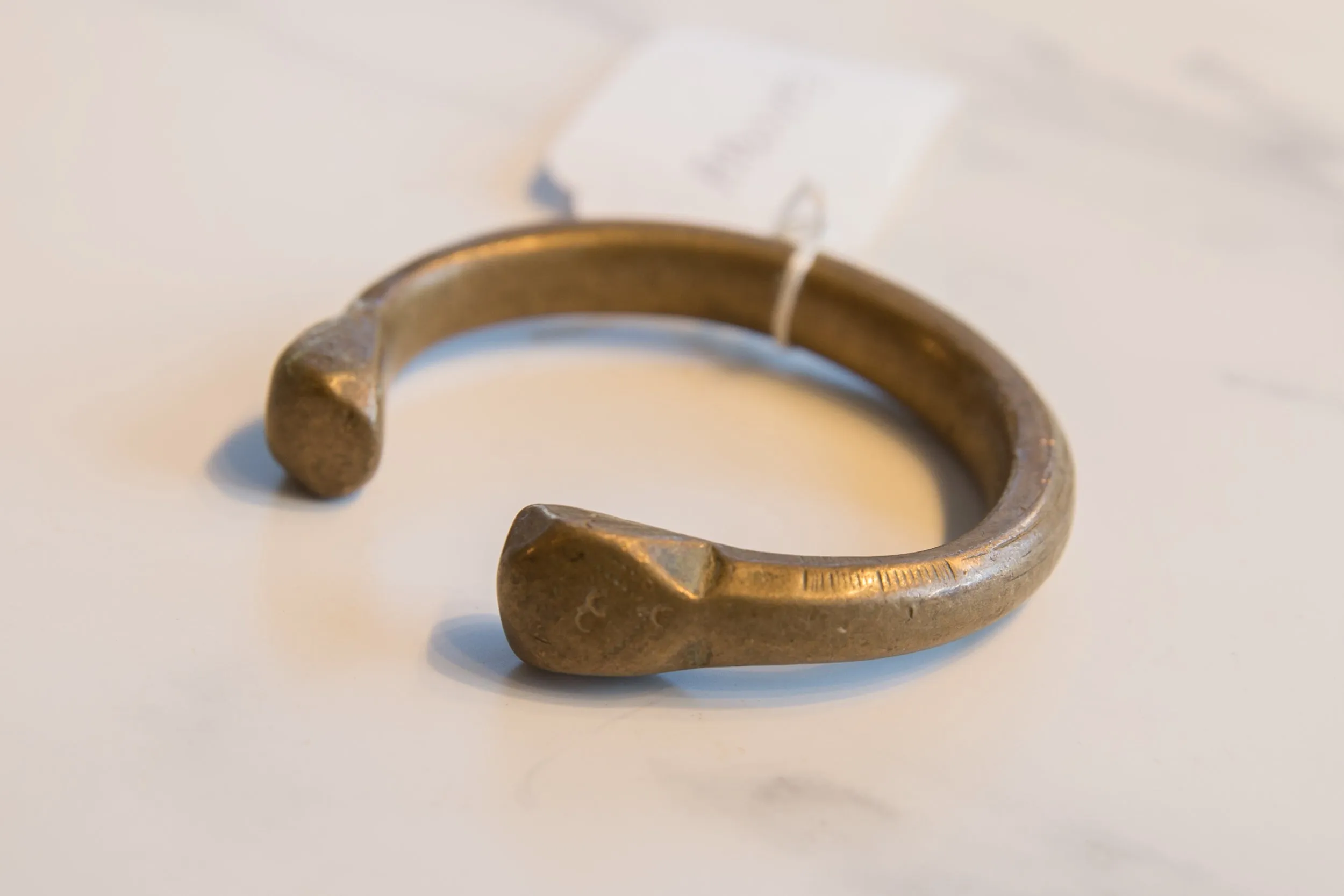 Antique African Bronze Snake Cuff Bracelet