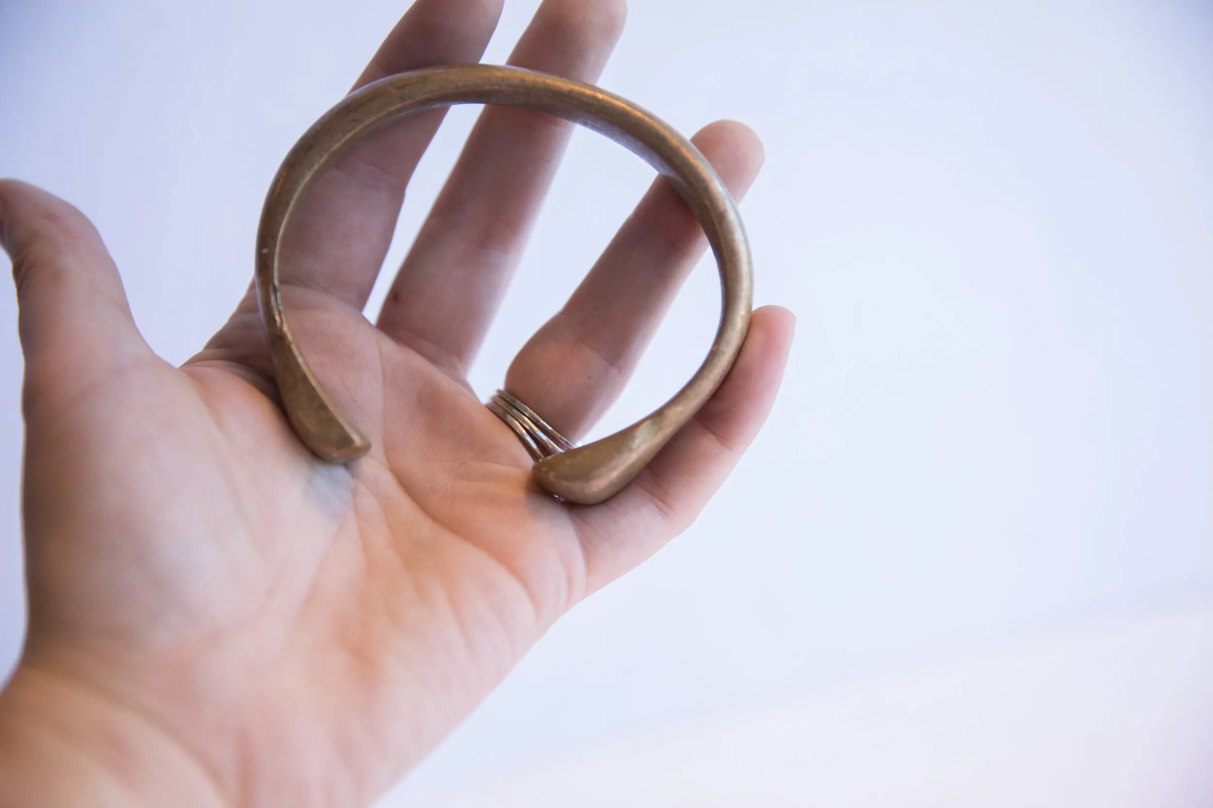Antique African Bronze Snake Cuff Bracelet
