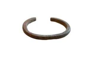 Antique African Child's Bronze Cuff Bracelet with Geometric Detailing