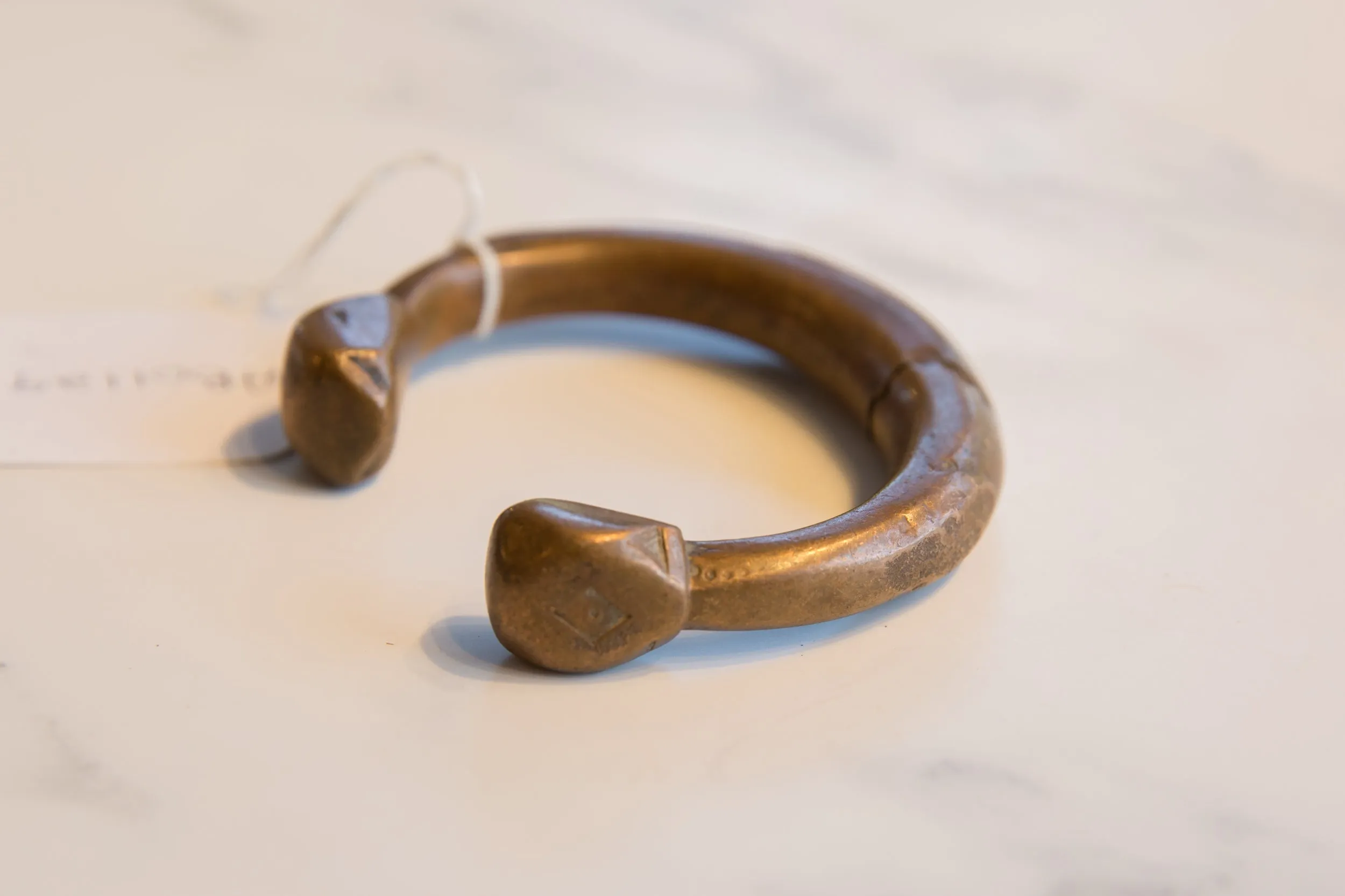 Antique African Copper Alloy Snake Cuff Bracelet
