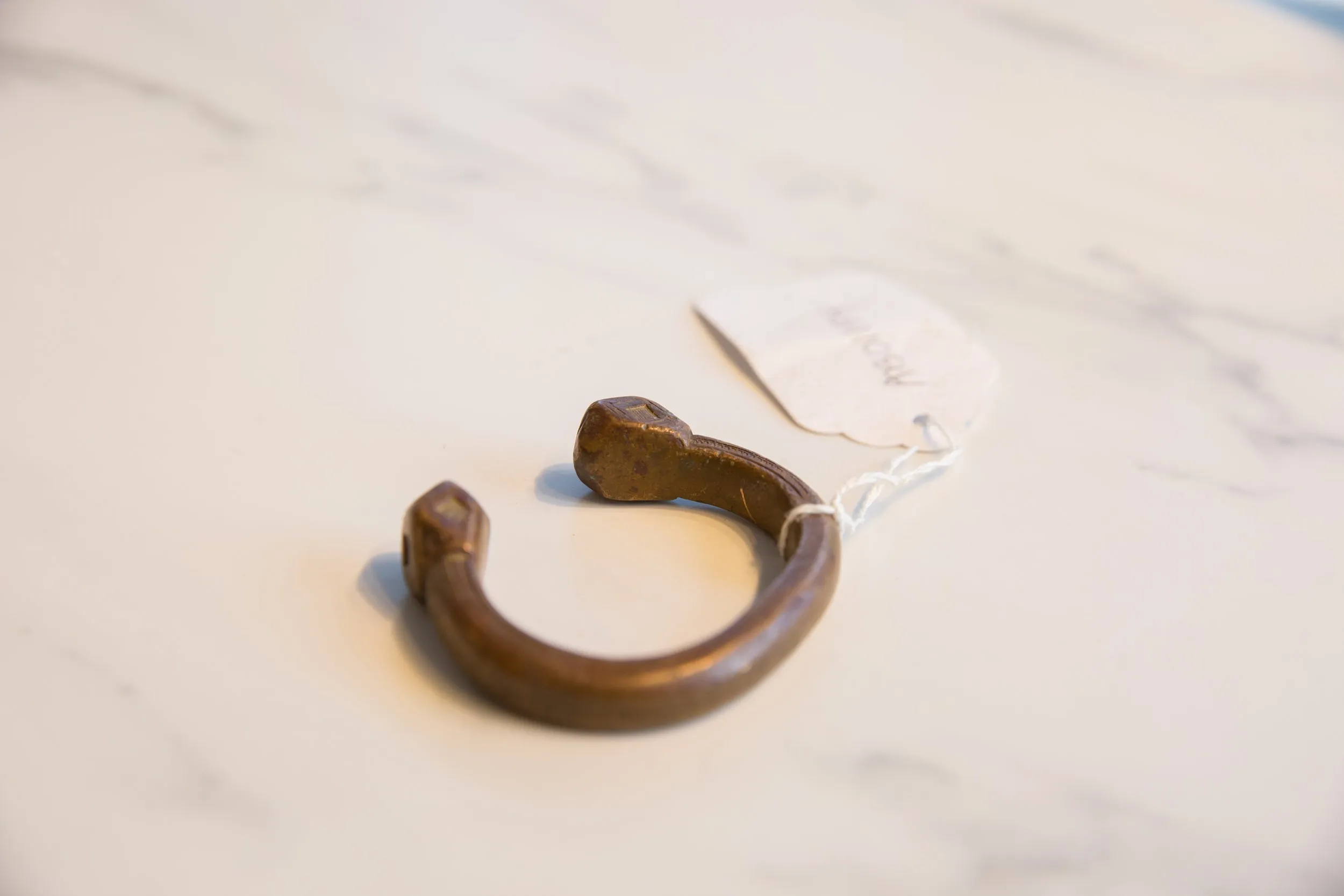 Antique African Copper Alloy Snake Cuff Bracelet