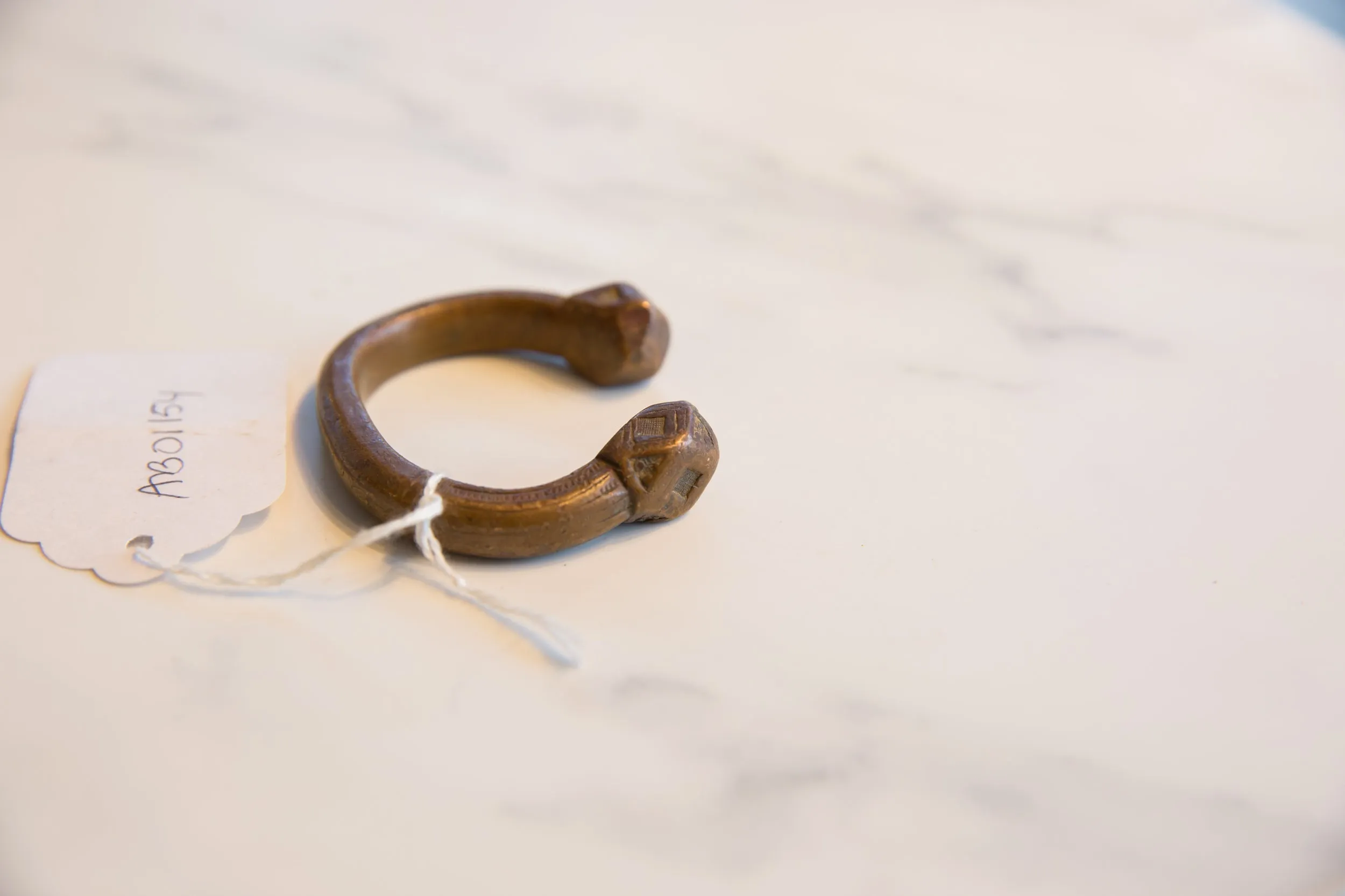 Antique African Copper Alloy Snake Cuff Bracelet
