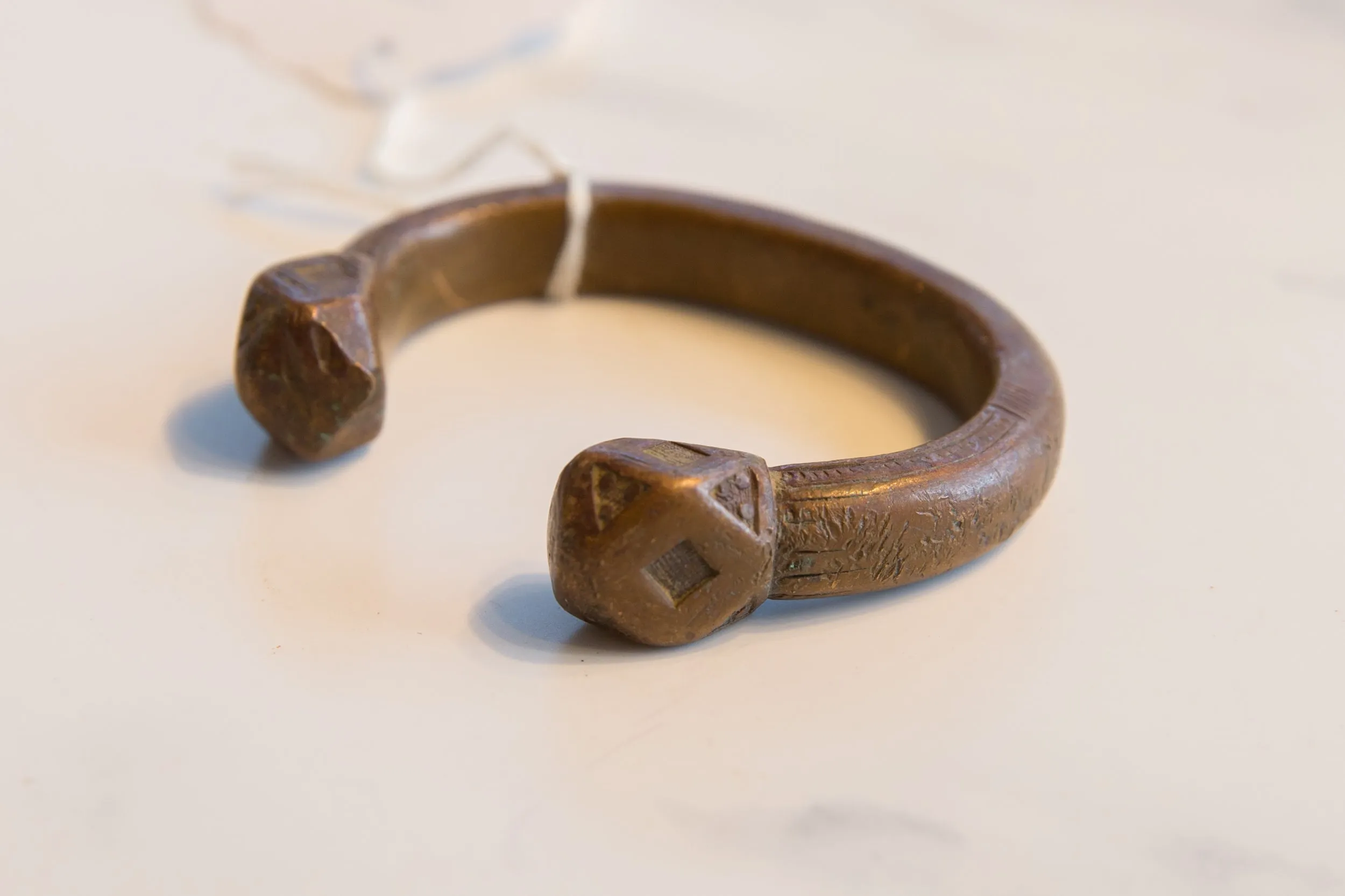 Antique African Copper Alloy Snake Cuff Bracelet