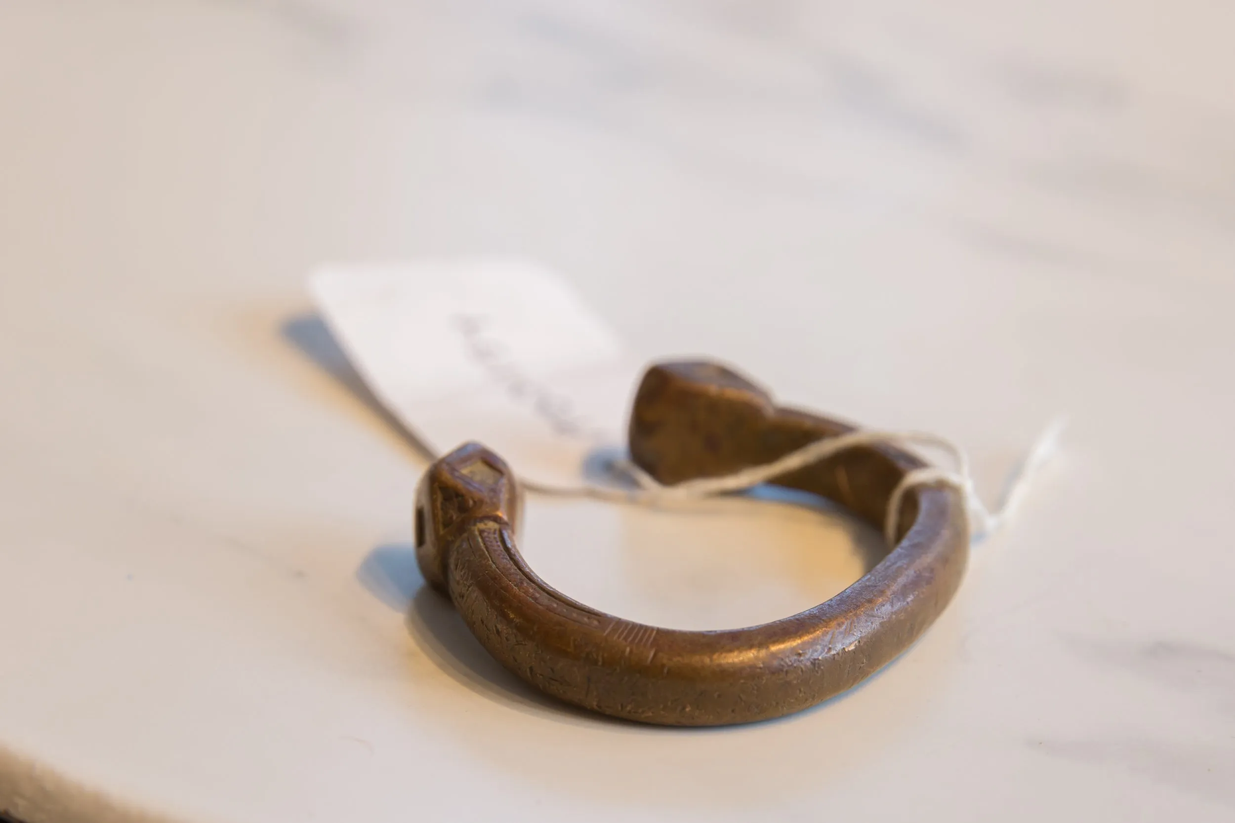 Antique African Copper Alloy Snake Cuff Bracelet
