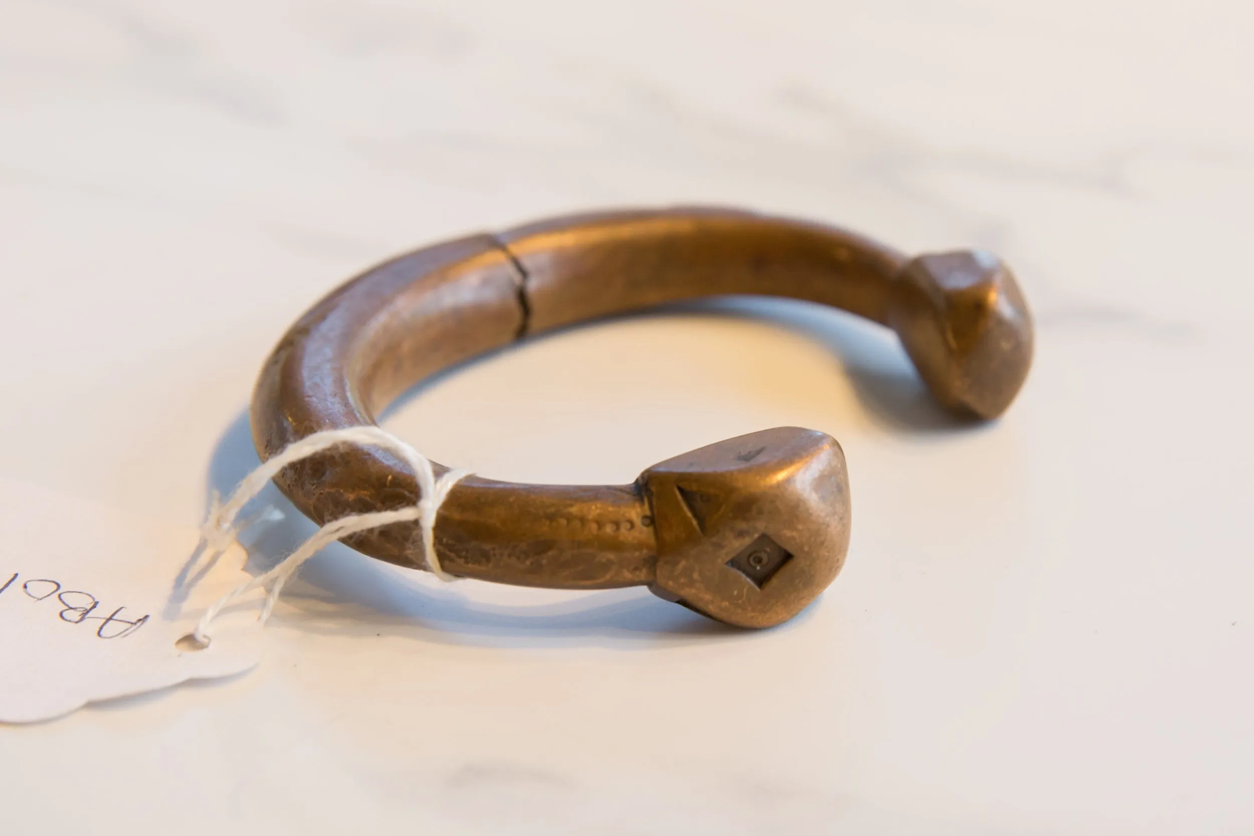 Antique African Copper Alloy Snake Cuff Bracelet