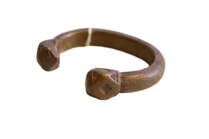 Antique African Copper Alloy Snake Cuff Bracelet