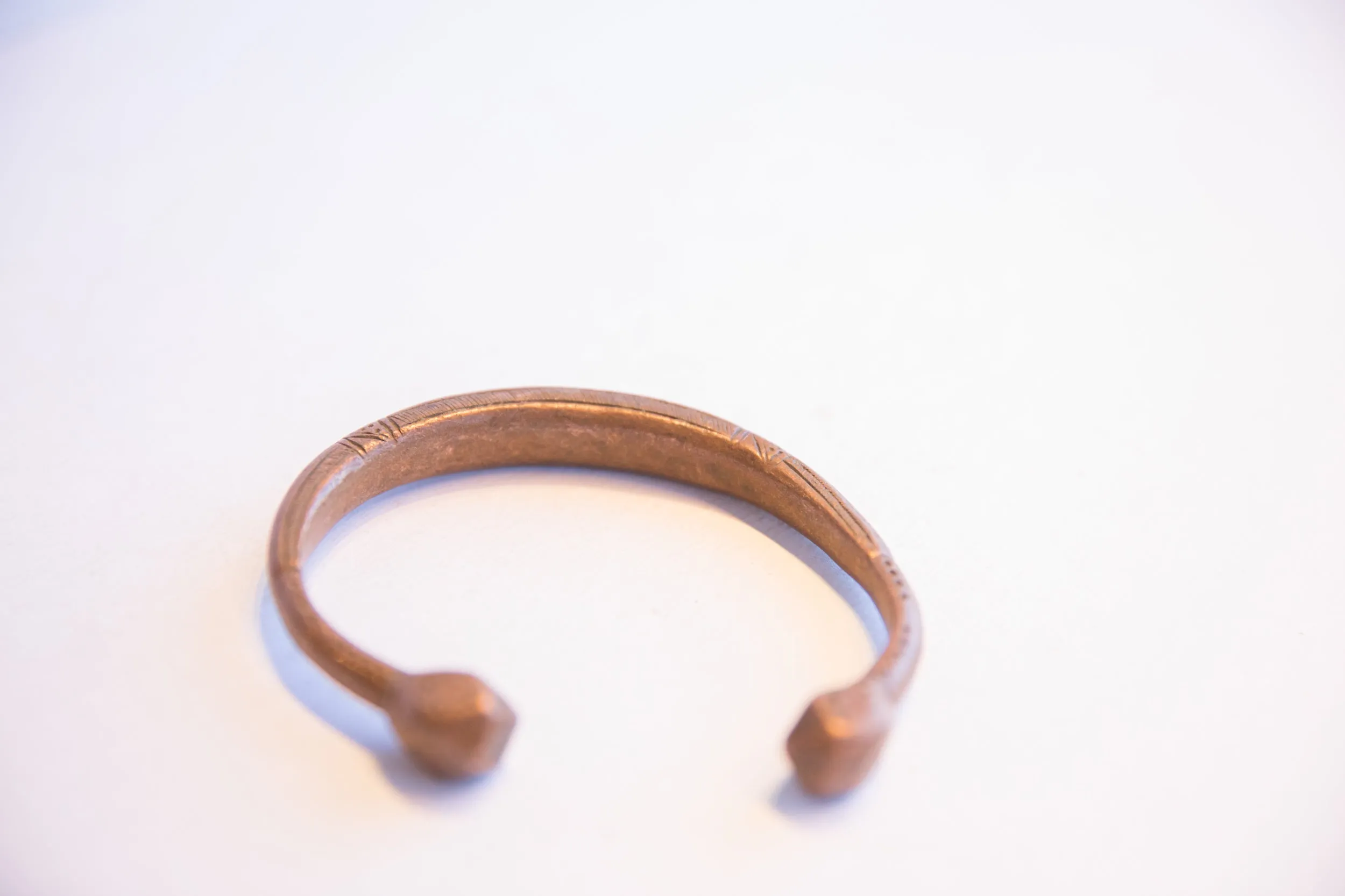 Antique African Copper Snake Cuff Bracelet