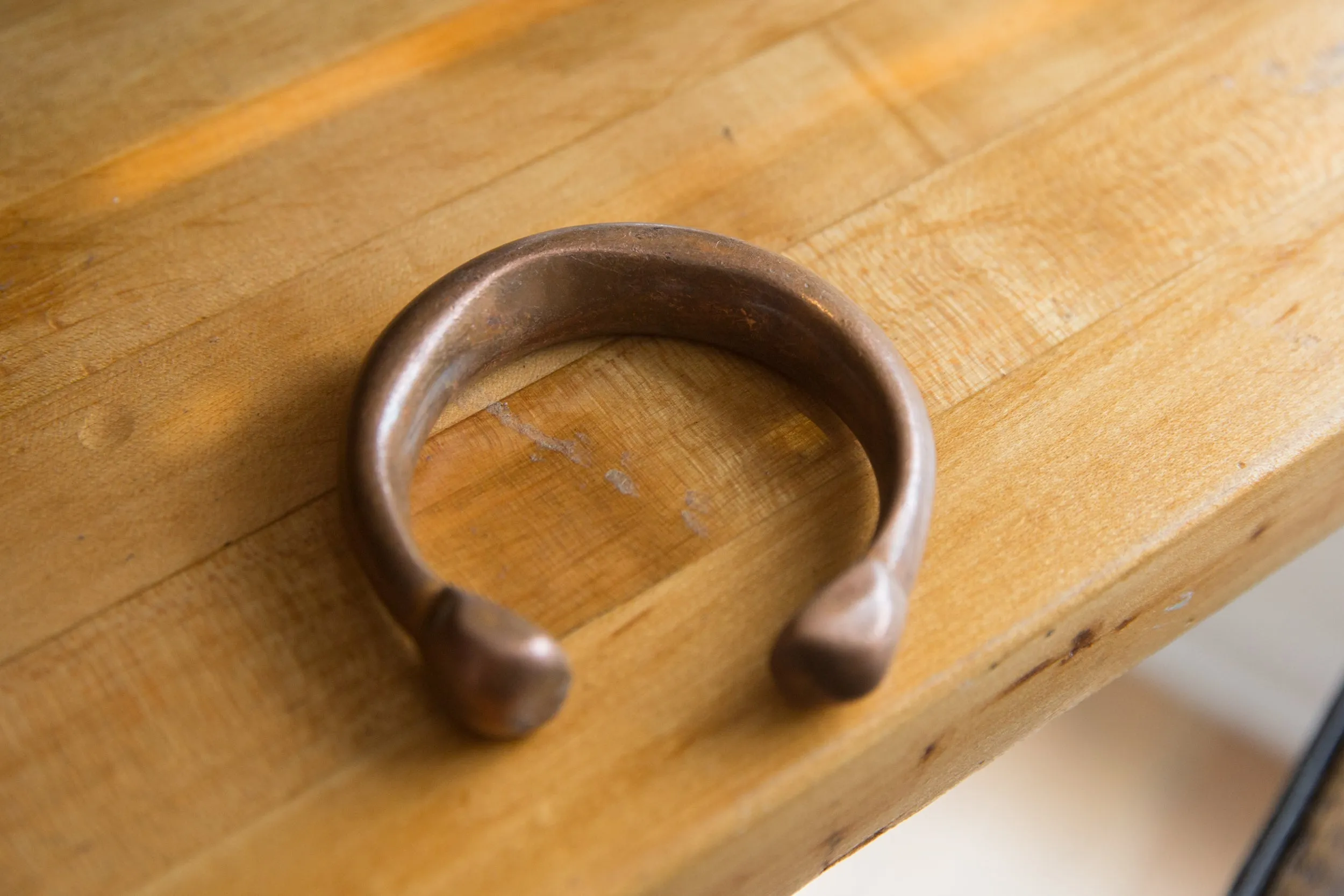 Antique African Copper Snake Cuff Bracelet