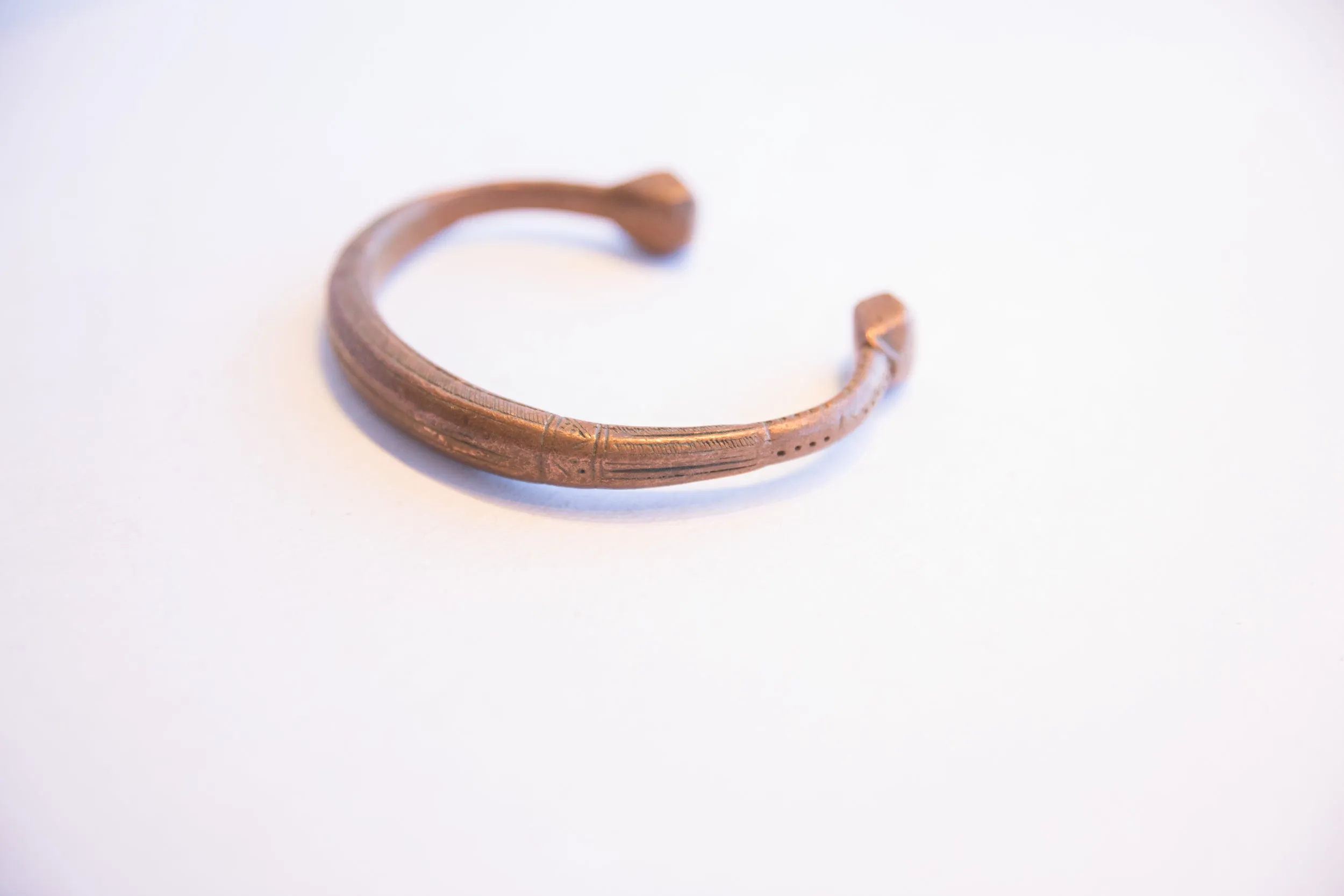 Antique African Copper Snake Cuff Bracelet