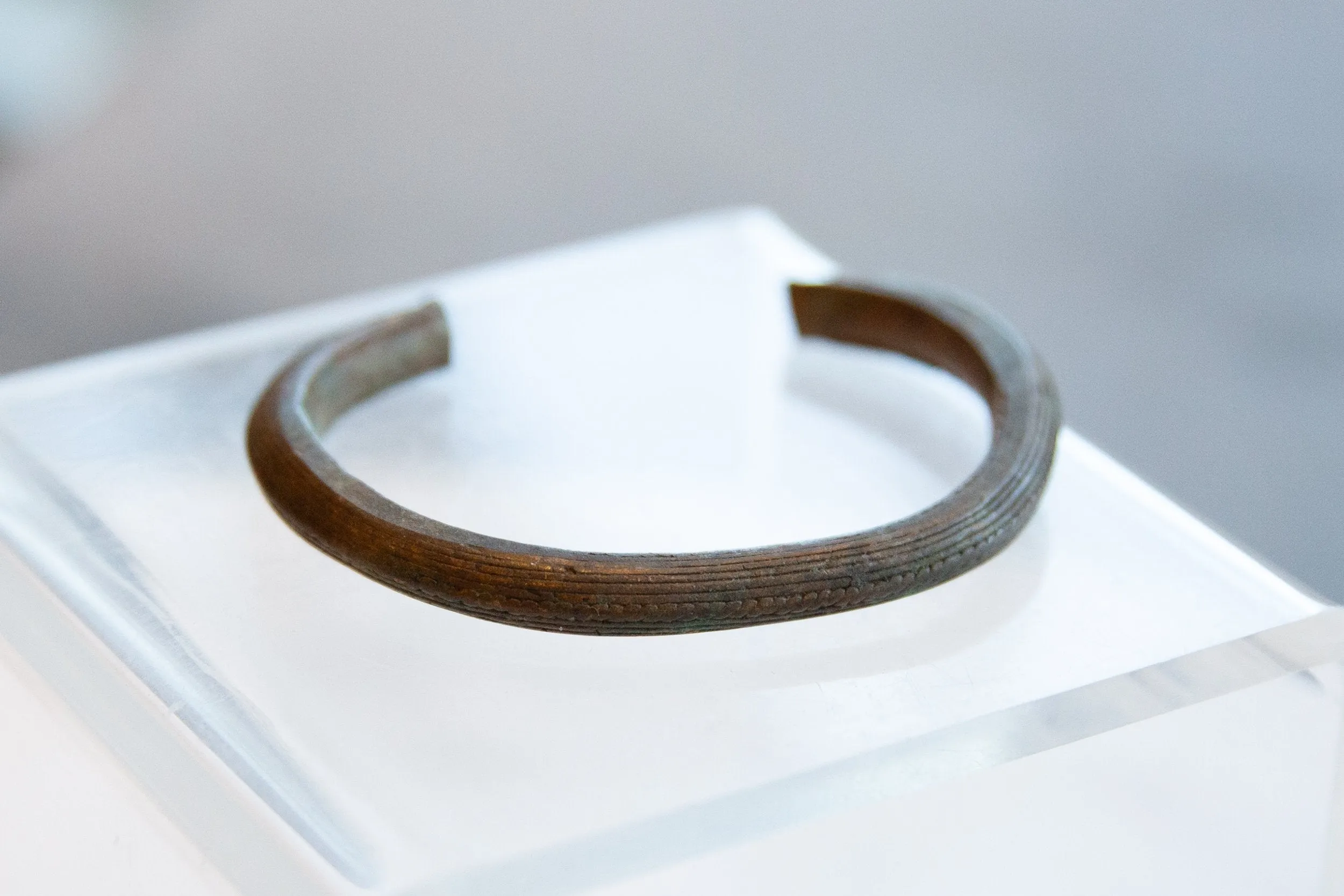 Antique African Copper Striped Cuff Bracelet