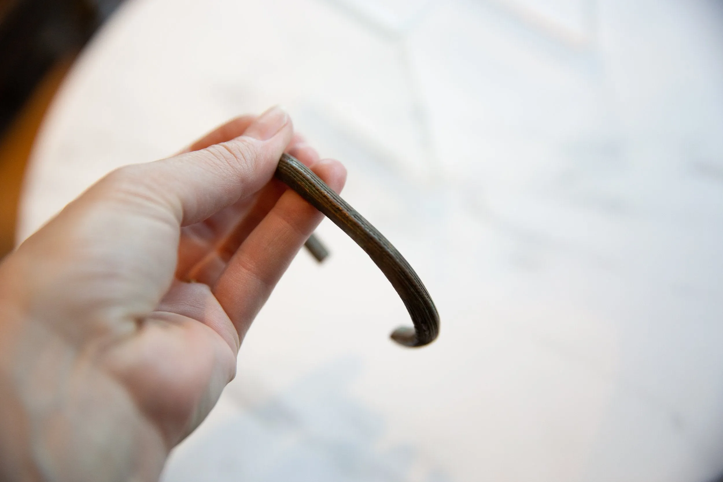 Antique African Copper Striped Cuff Bracelet