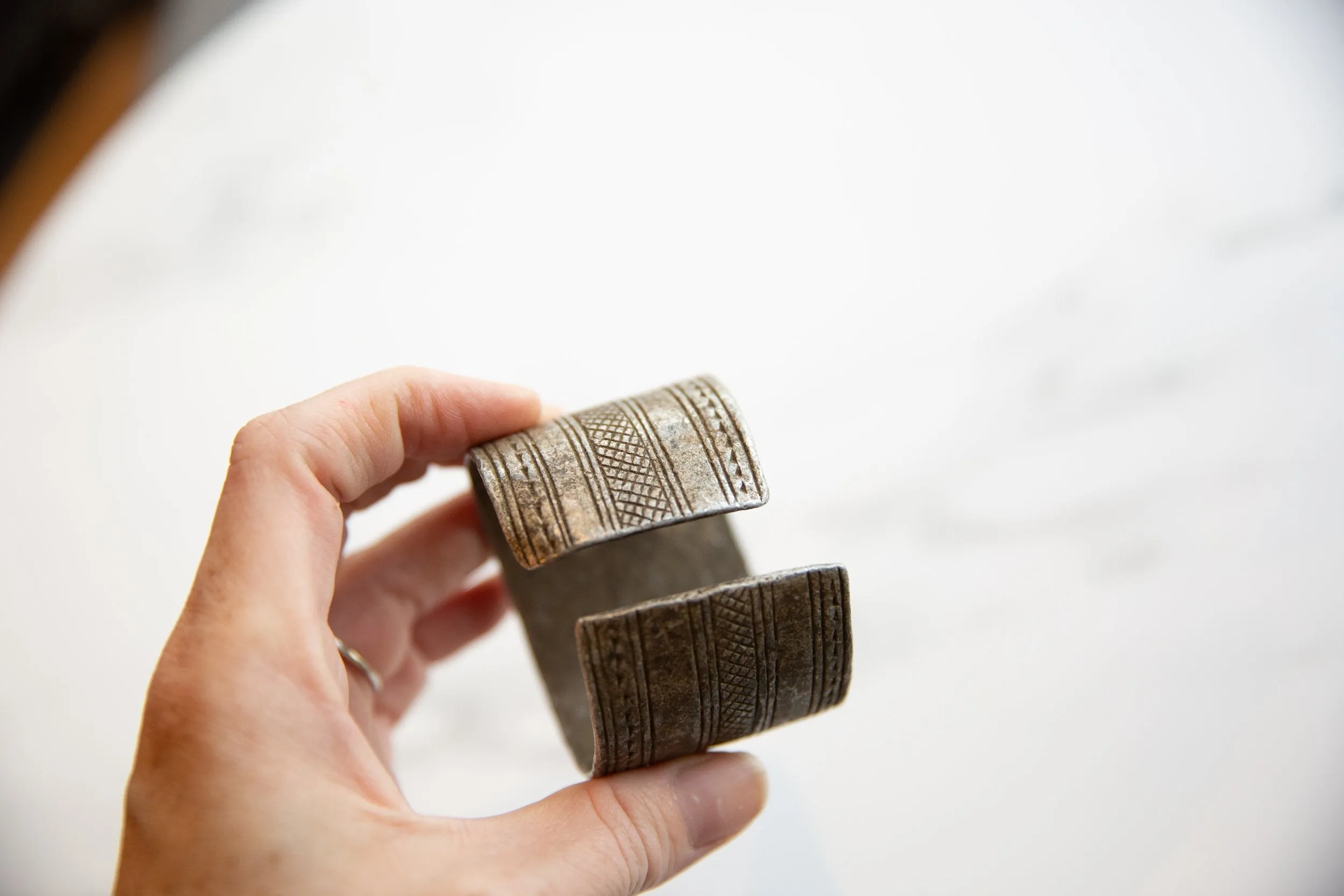 Antique African Geometric Design Cuff Bracelet