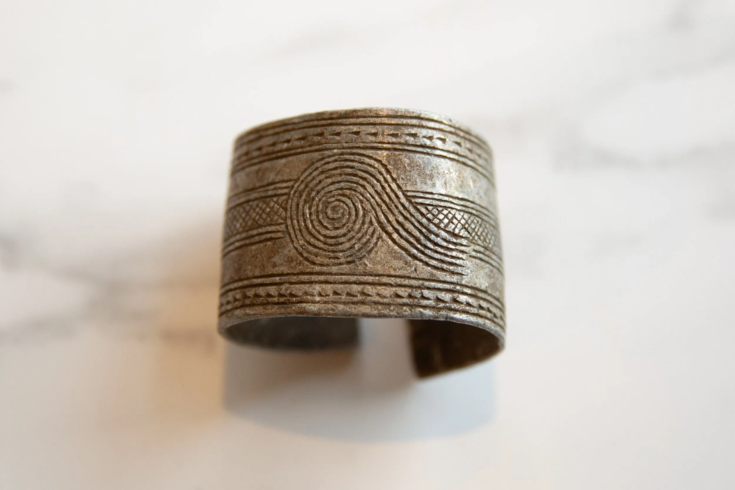 Antique African Geometric Design Cuff Bracelet