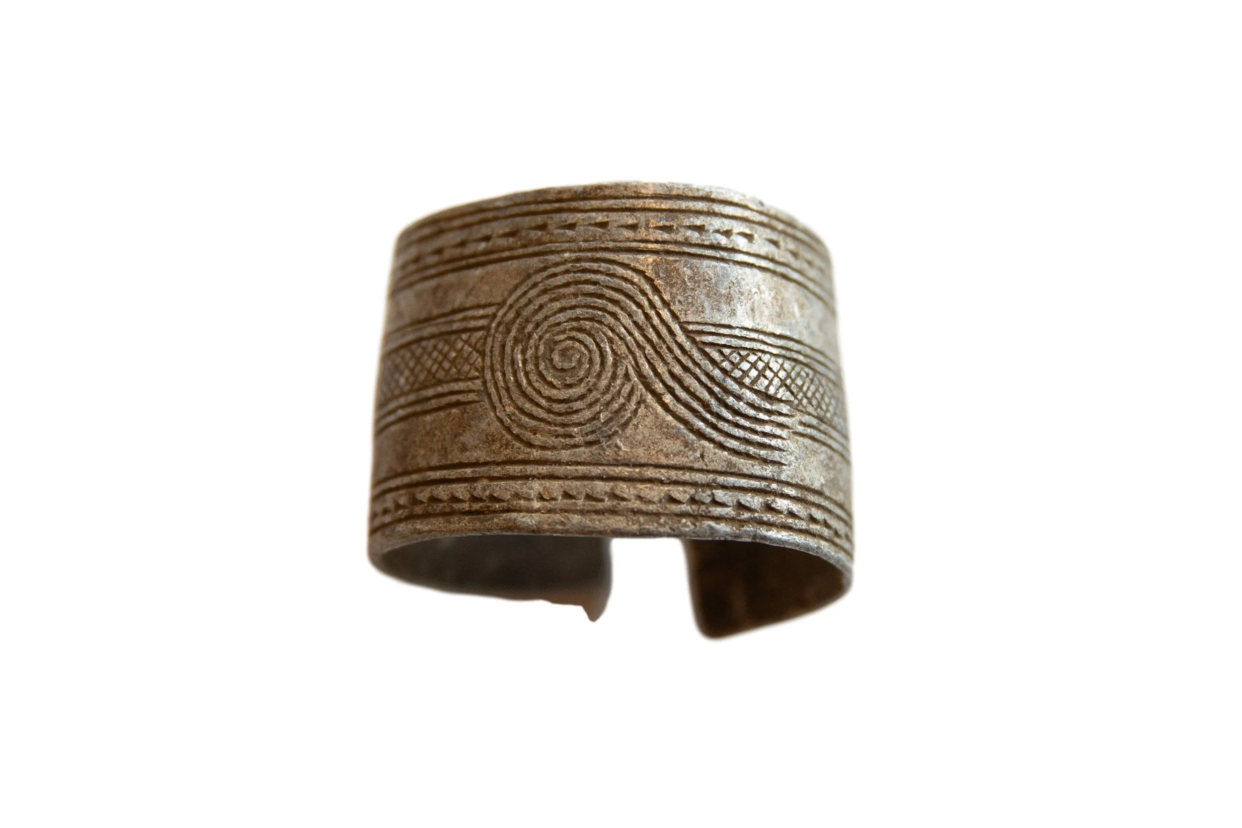 Antique African Geometric Design Cuff Bracelet