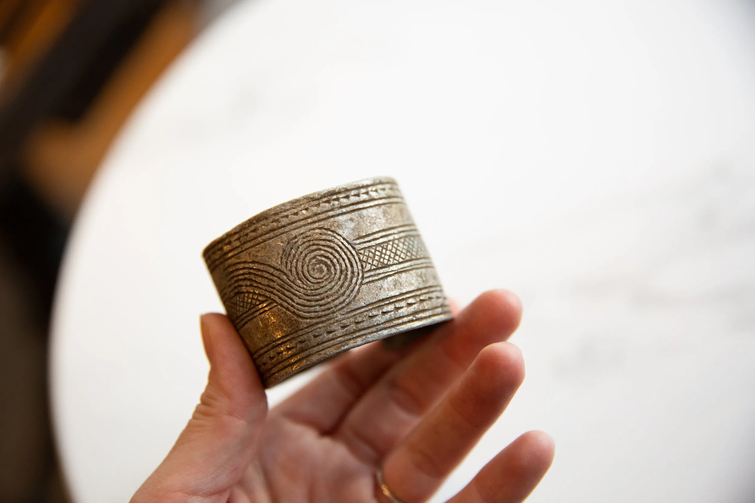 Antique African Geometric Design Cuff Bracelet