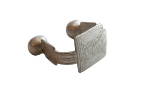 Antique African Large Aluminum Geometric Cuff Bracelet