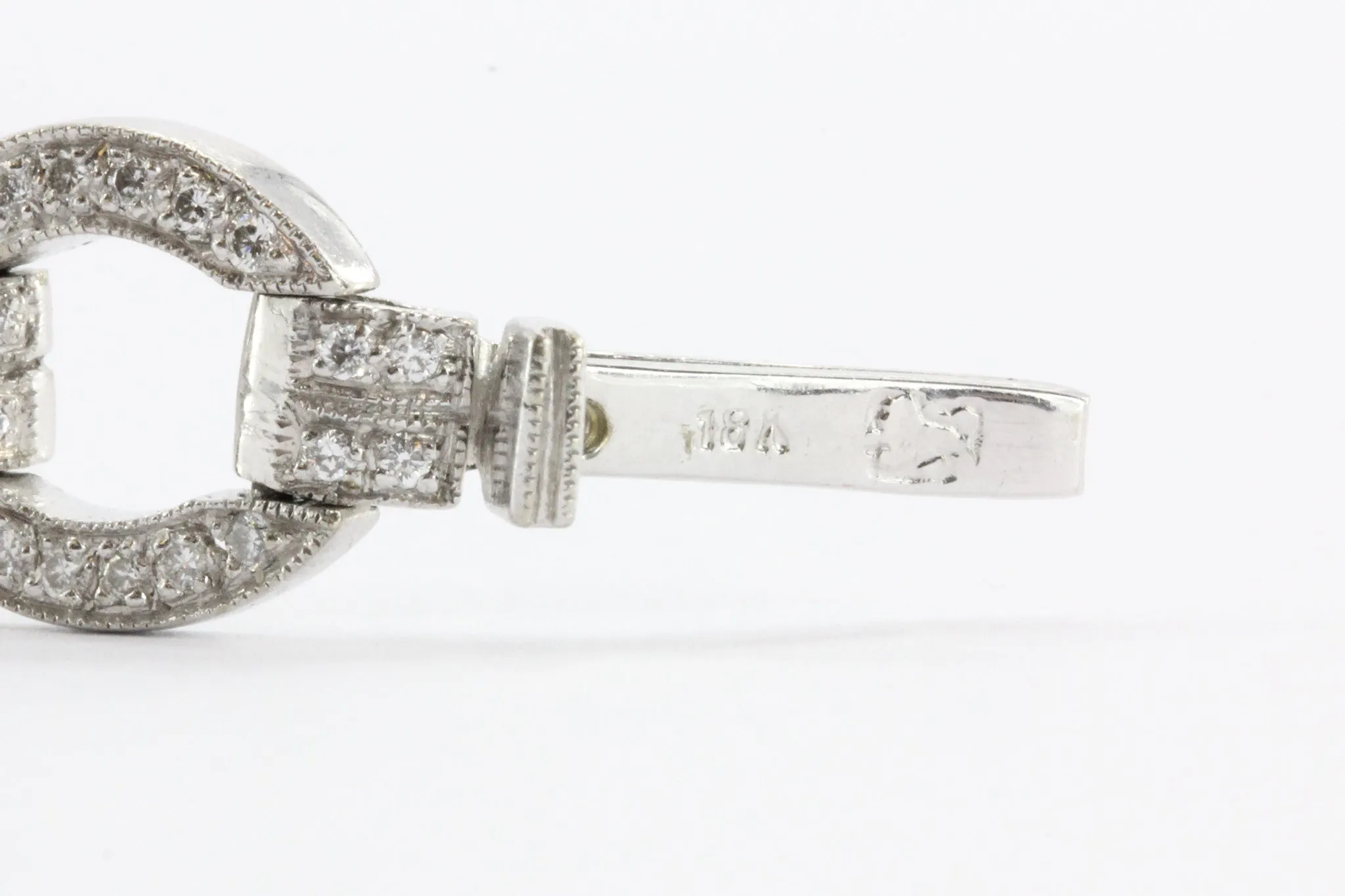 Antique Art Deco 18K White Gold Diamond & Sapphire Tennis Bracelet