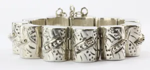 Antique Early Taxco Mexico 980/1000 Sterling Silver Bracelet