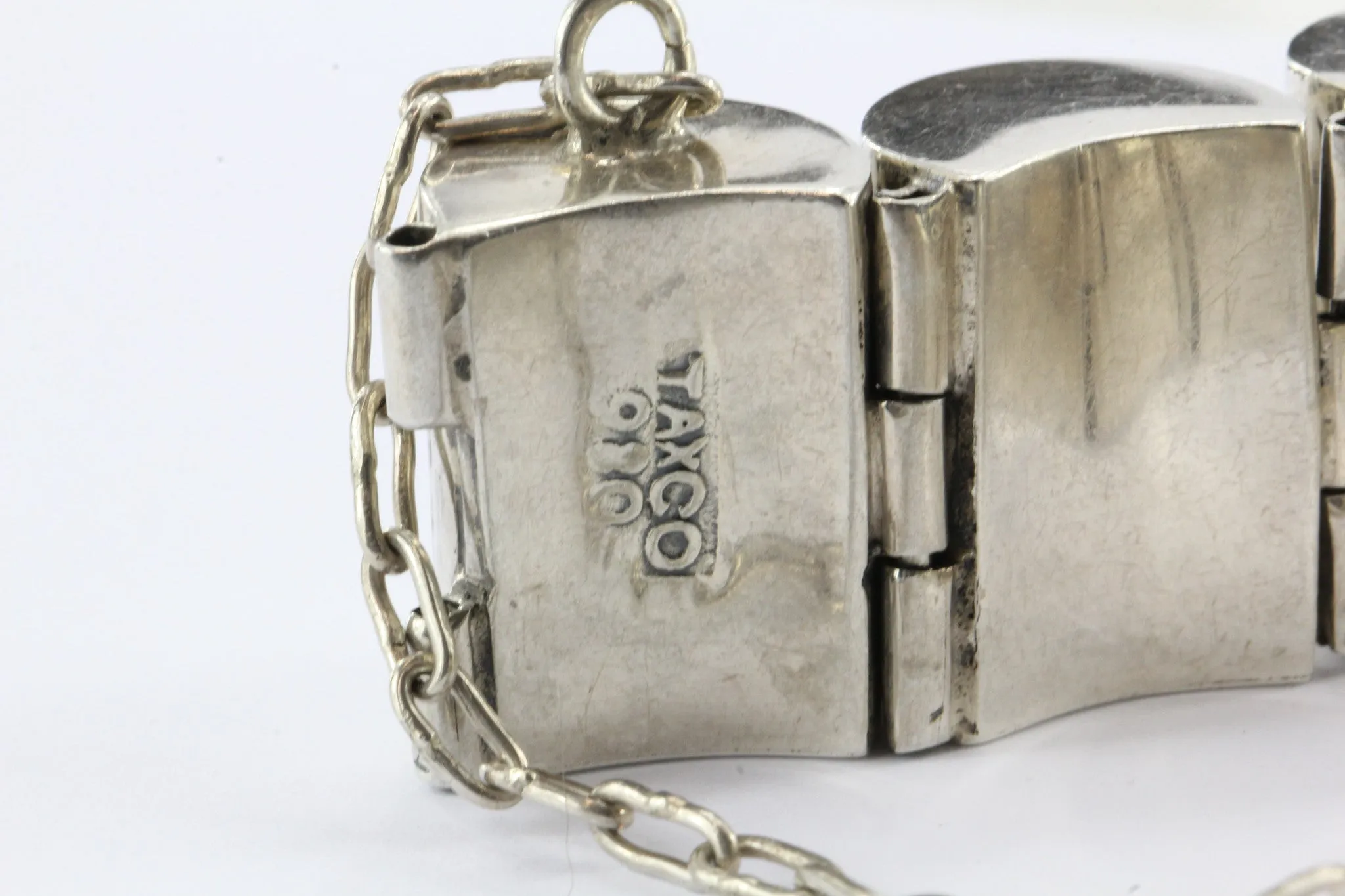 Antique Early Taxco Mexico 980/1000 Sterling Silver Bracelet
