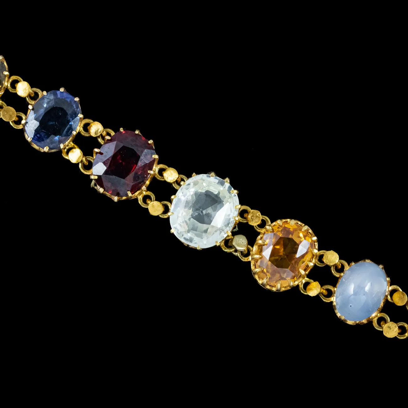 Antique Victorian Gemstone Harlequin Bracelet 18ct Gold