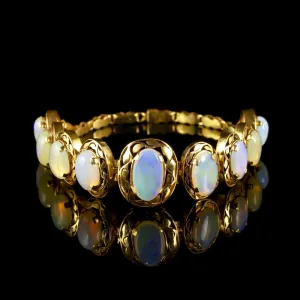 Antique Victorian Opal Bracelet 18Ct Silver Circa 1900