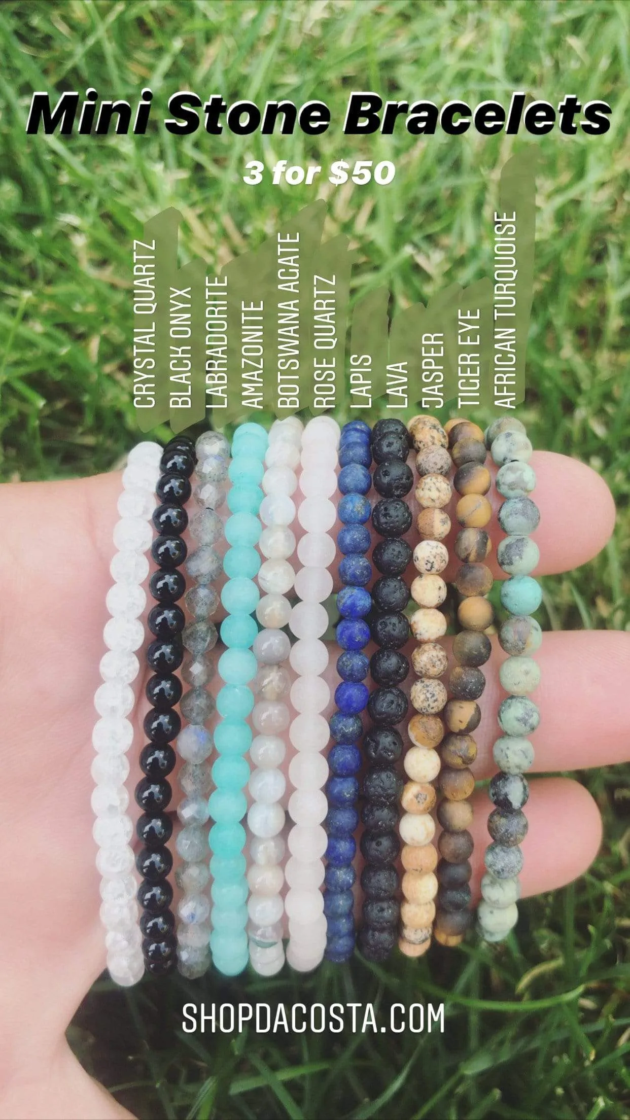 ANY 3 Mini Stone Bracelets