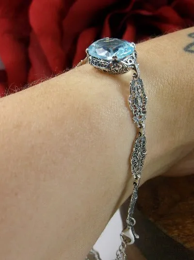 Aquamarine Bracelet, Edwardian Reproduction Jewelry #B70