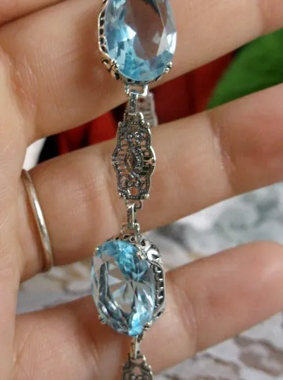 Aquamarine Bracelet, Edwardian Reproduction Jewelry #B70
