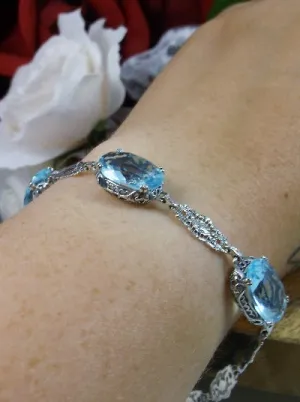 Aquamarine Bracelet, Edwardian Reproduction Jewelry #B70