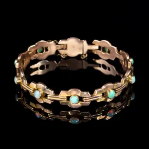 Art Deco Natural Opal Bracelet 9Ct Rose Gold Circa 1920