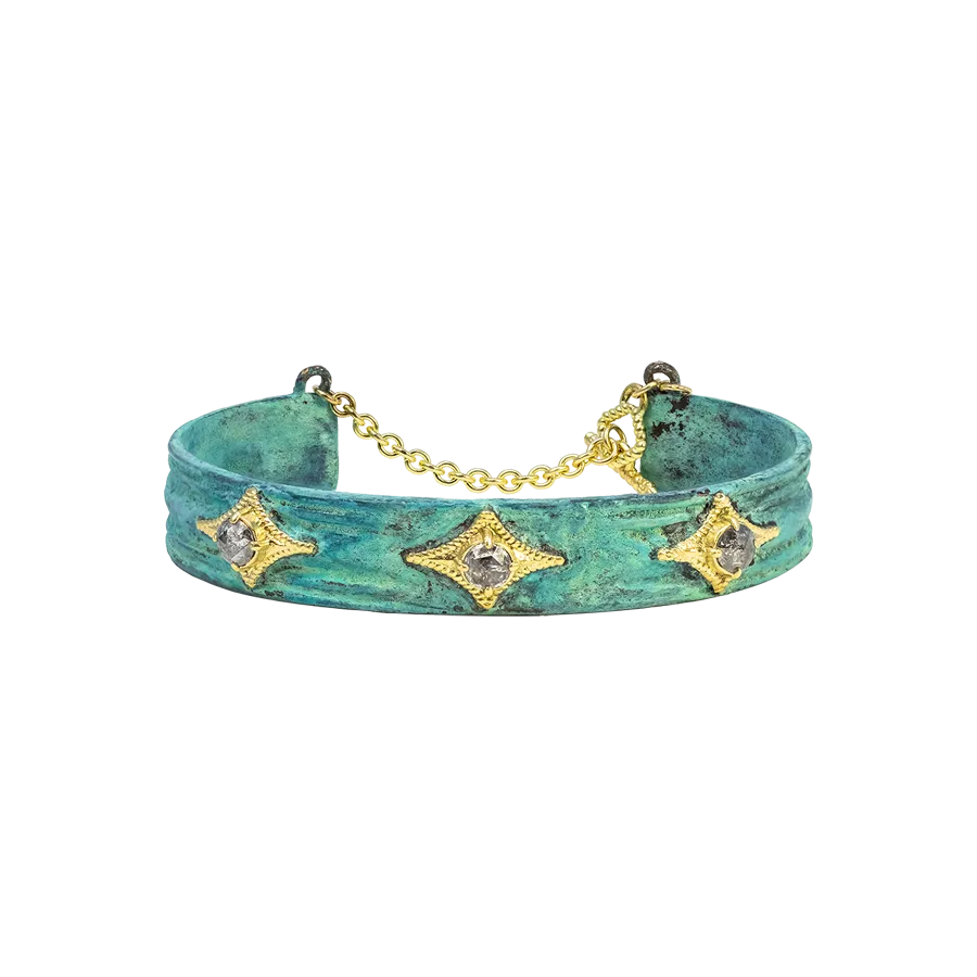 ARTIFACT TEAL PATINA GREY DIAMONDS BRACELET