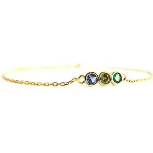 August Birthstone Bracelet – Peridot, Emerald & Blue Topaz