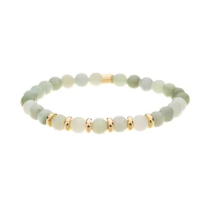 B1561 JADE SEMI PRECIOUS 6MM STONE BRACELET WITH A POUCH - PACK OF 2