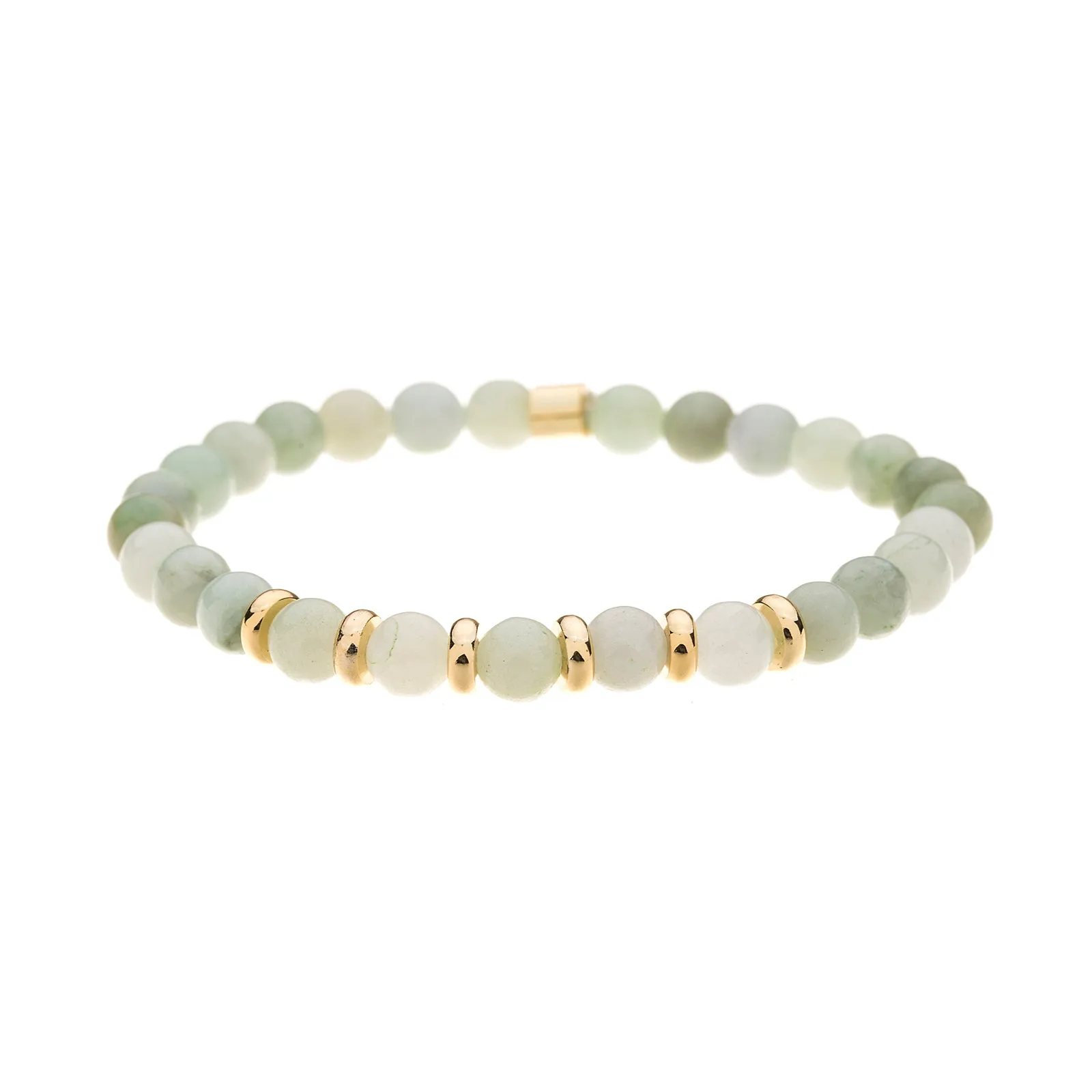B1561 JADE SEMI PRECIOUS 6MM STONE BRACELET WITH A POUCH - PACK OF 2