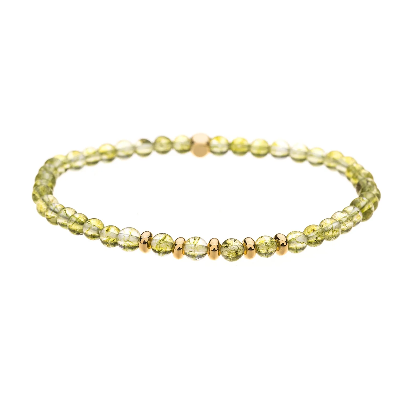 B1571 TAIWAN JADE SEMI PRECIOUS 4MM STONE BRACELET WITH A POUCH - PACK OF 2