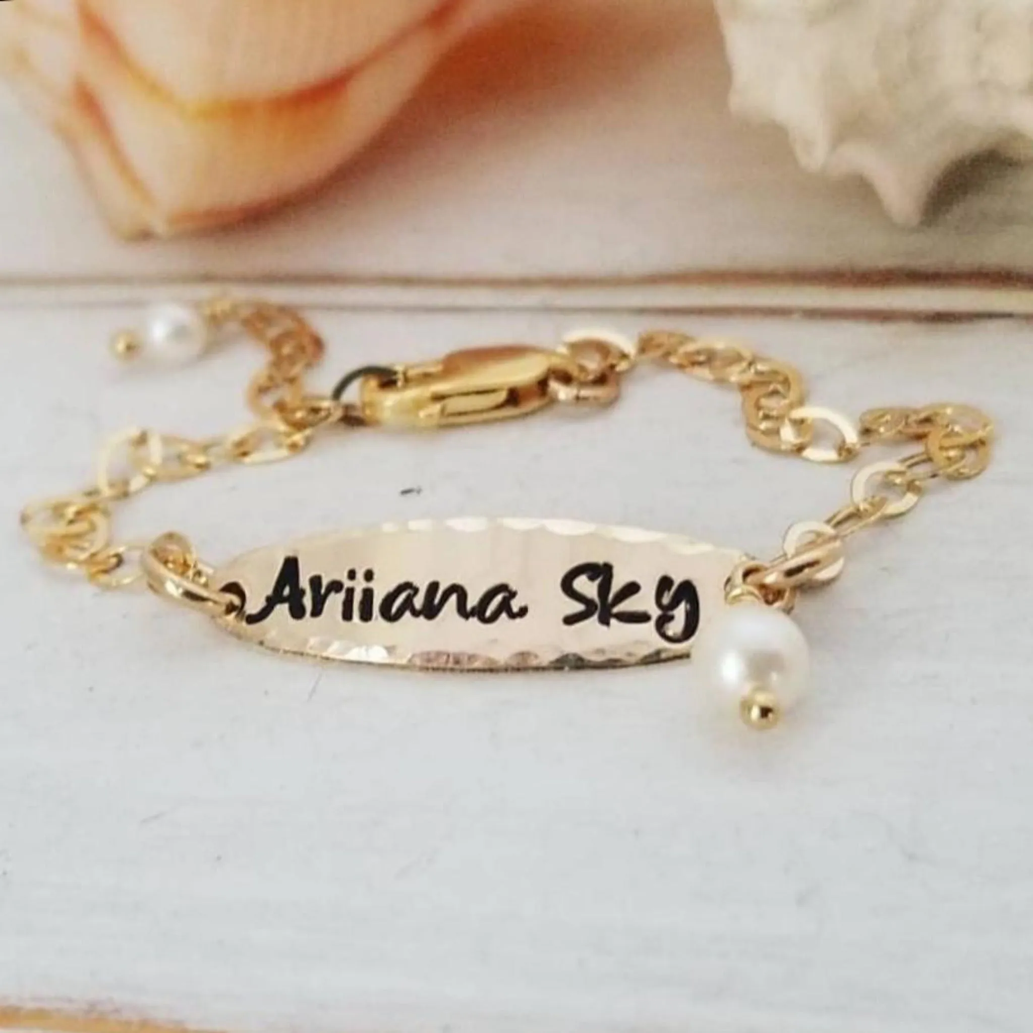 Babies Custom ID or Name Bracelet - Sterling or Gold