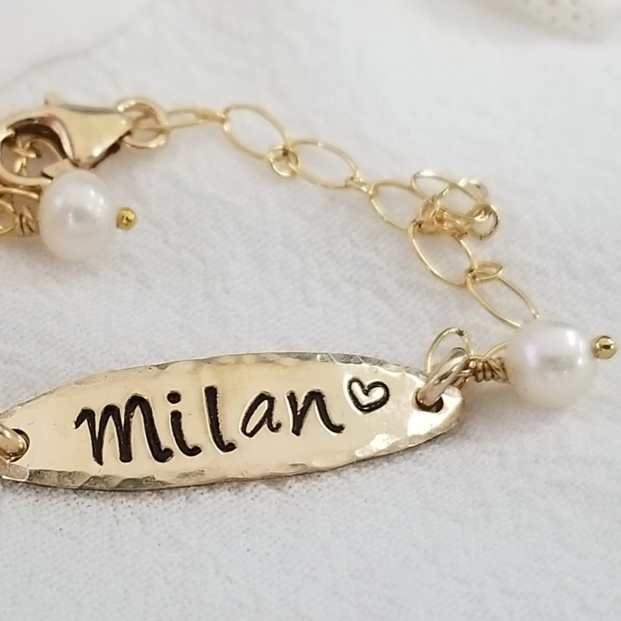 Babies Custom ID or Name Bracelet - Sterling or Gold