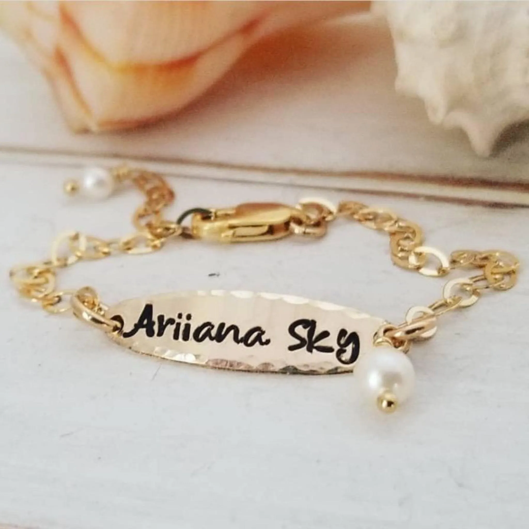 Babies Custom ID or Name Bracelet - Sterling or Gold