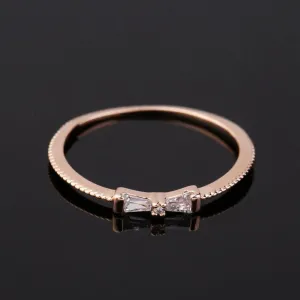 Baguette cut Moissanite engagement ring- Rose gold unique wedding band- diamond promise anniversary ring- gift for women-vintage jewelry