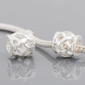 Barrel Style Weaved European Bead Compatible for Most European Snake Chain Bracelet