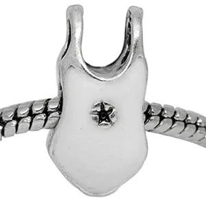 Bathing Suit/jump Suit with Star European Bead Compatible for Most European Snake Chain Bracelet