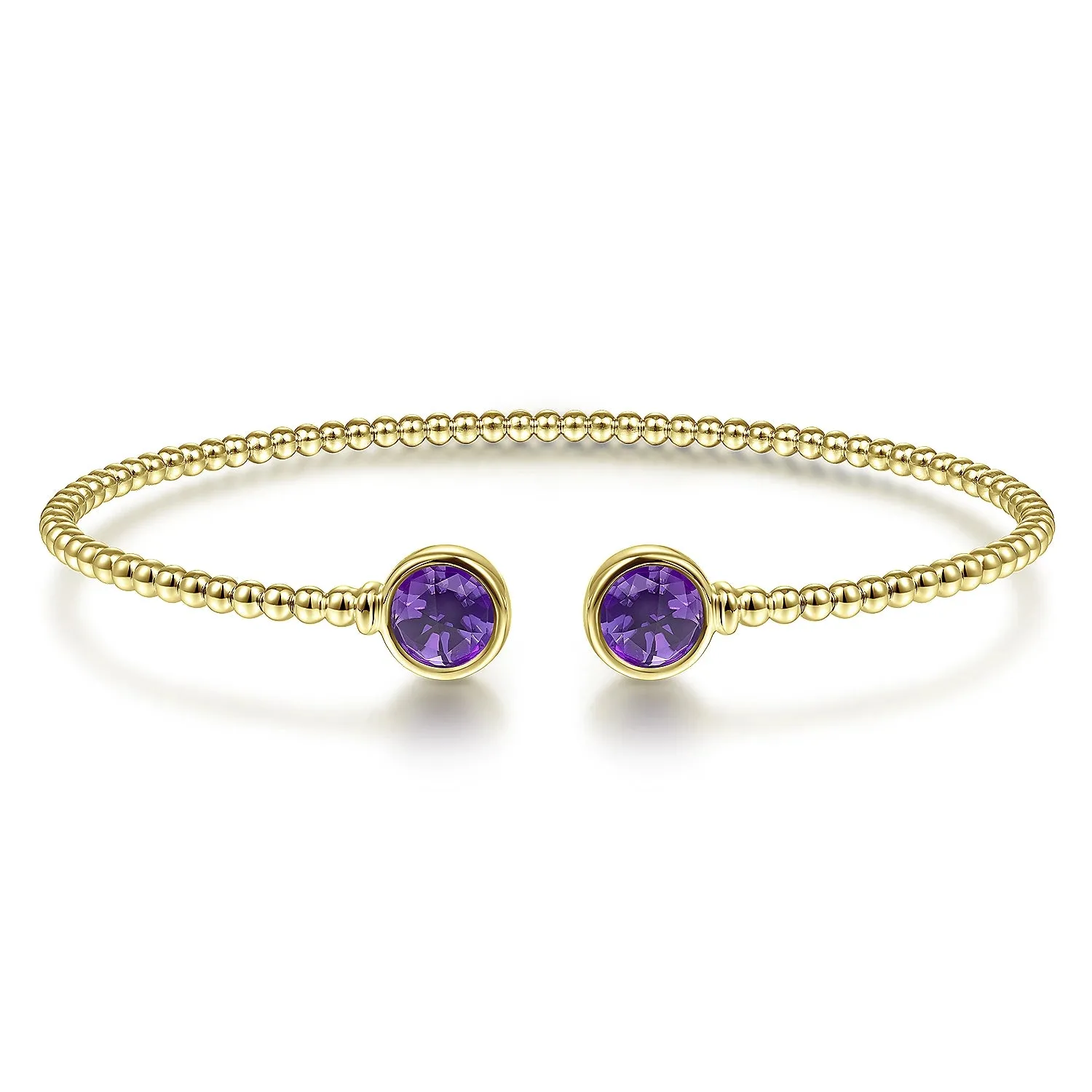 Bead Cuff with Round Amethyst